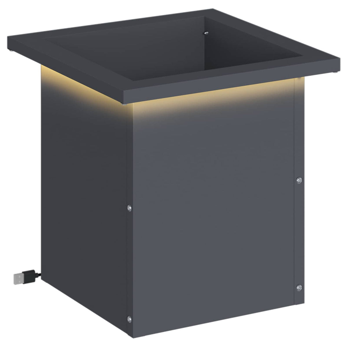 vidaXL Donica ogrodowa z oświetleniem LED Antracyt 30 x 30 x 30 cm