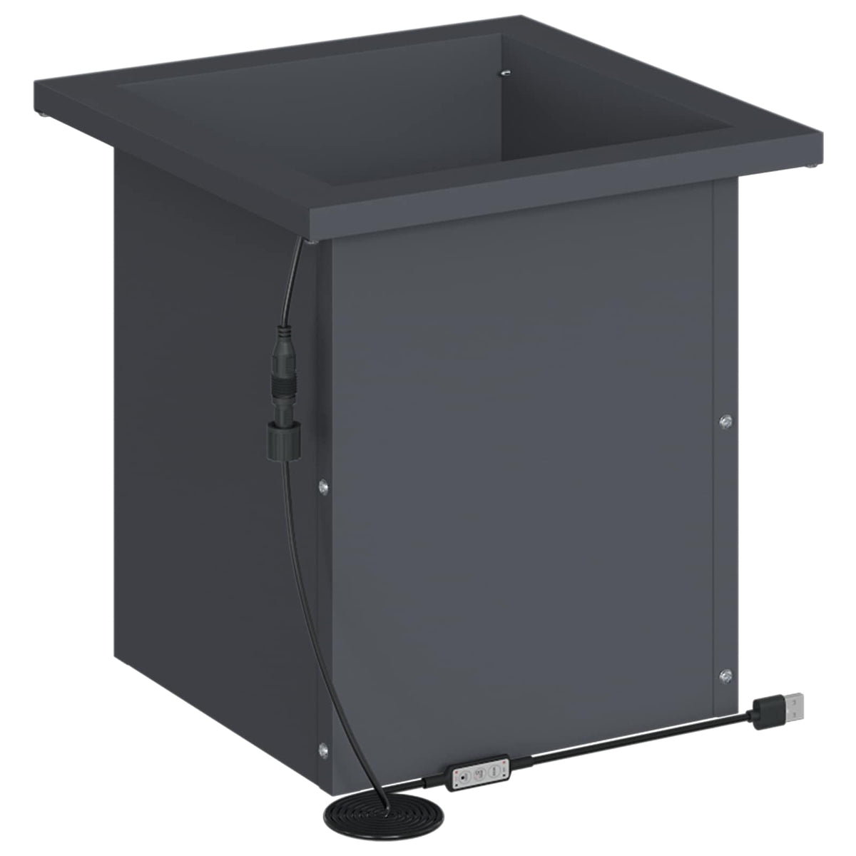 vidaXL Donica ogrodowa z oświetleniem LED Antracyt 30 x 30 x 30 cm