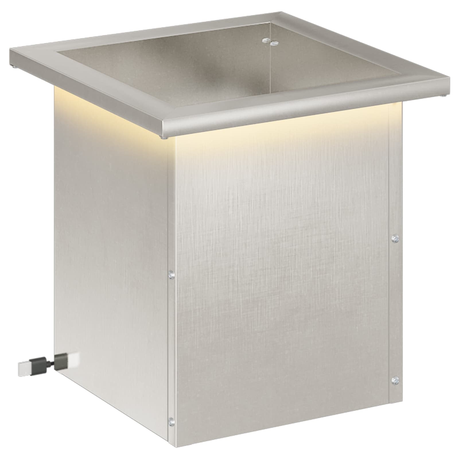 vidaXL Donica ogrodowa z oświetleniem LED srebrny 30 x 30 x 30 cm