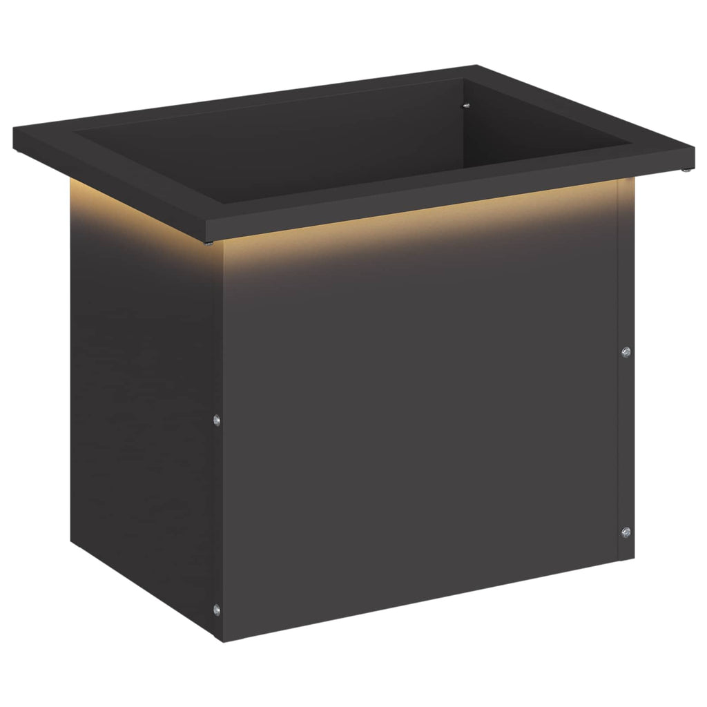 vidaXL Donica ogrodowa z oświetleniem LED Czarny 30 x 40 x 30 cm Stal