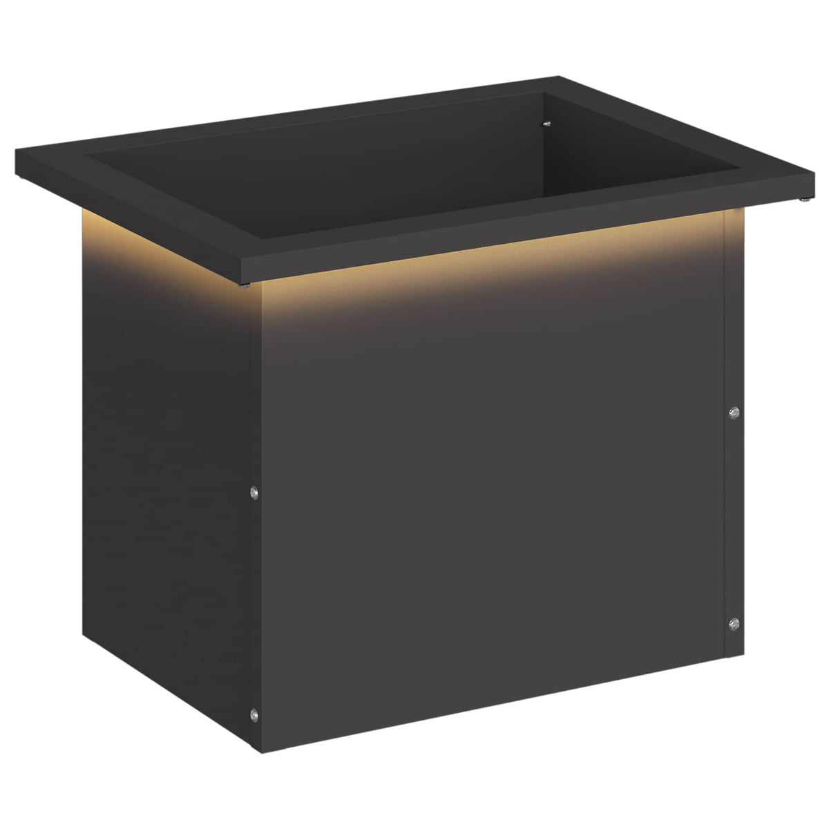 vidaXL Donica ogrodowa z oświetleniem LED Czarny 30 x 40 x 30 cm Stal