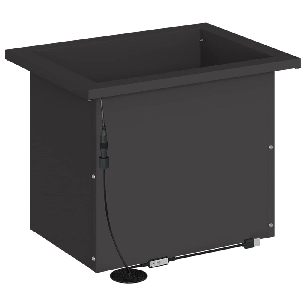 vidaXL Donica ogrodowa z oświetleniem LED Czarny 30 x 40 x 30 cm Stal