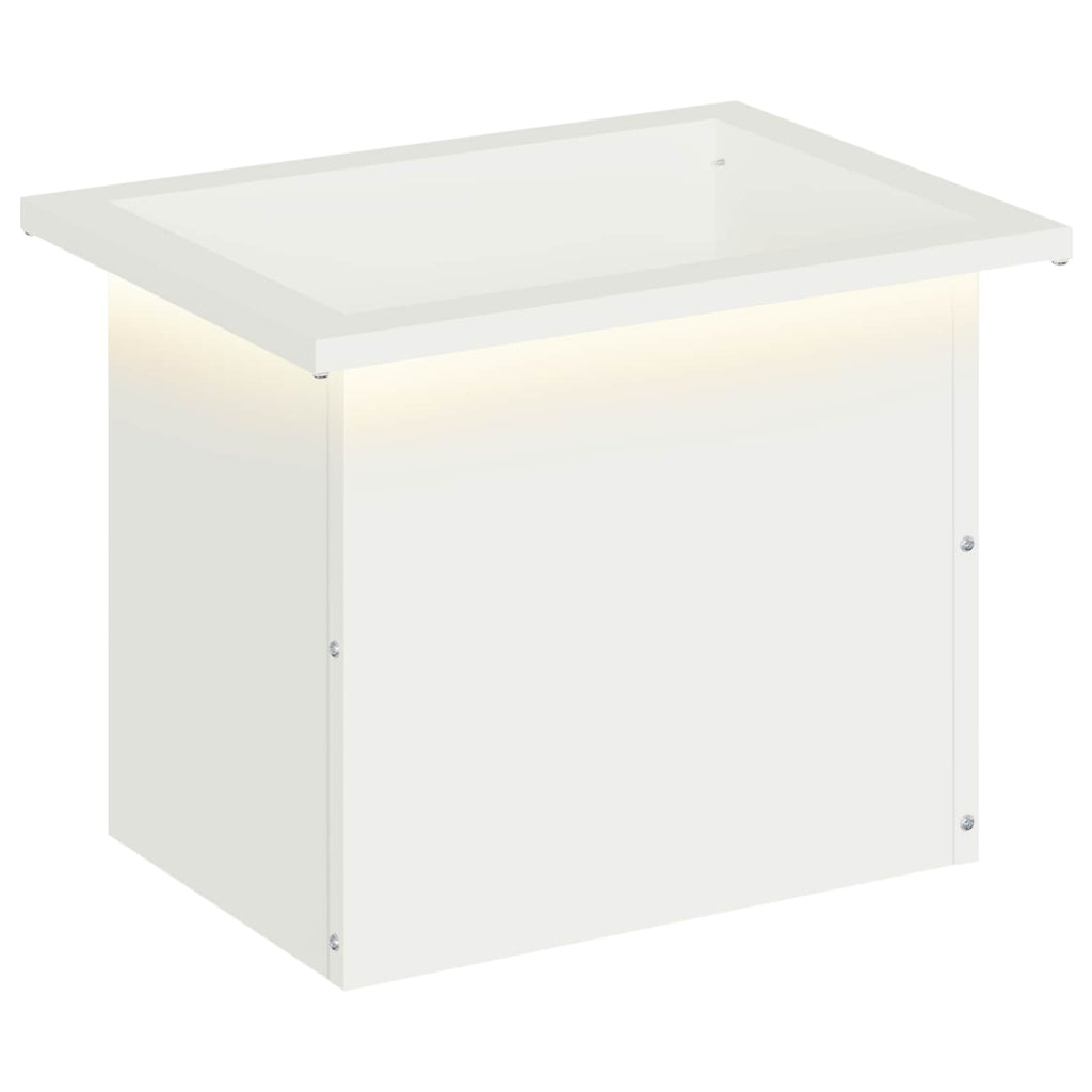 vidaXL Donica ogrodowa z oświetleniem LED Biały 30 x 40 x 30 cm Stal