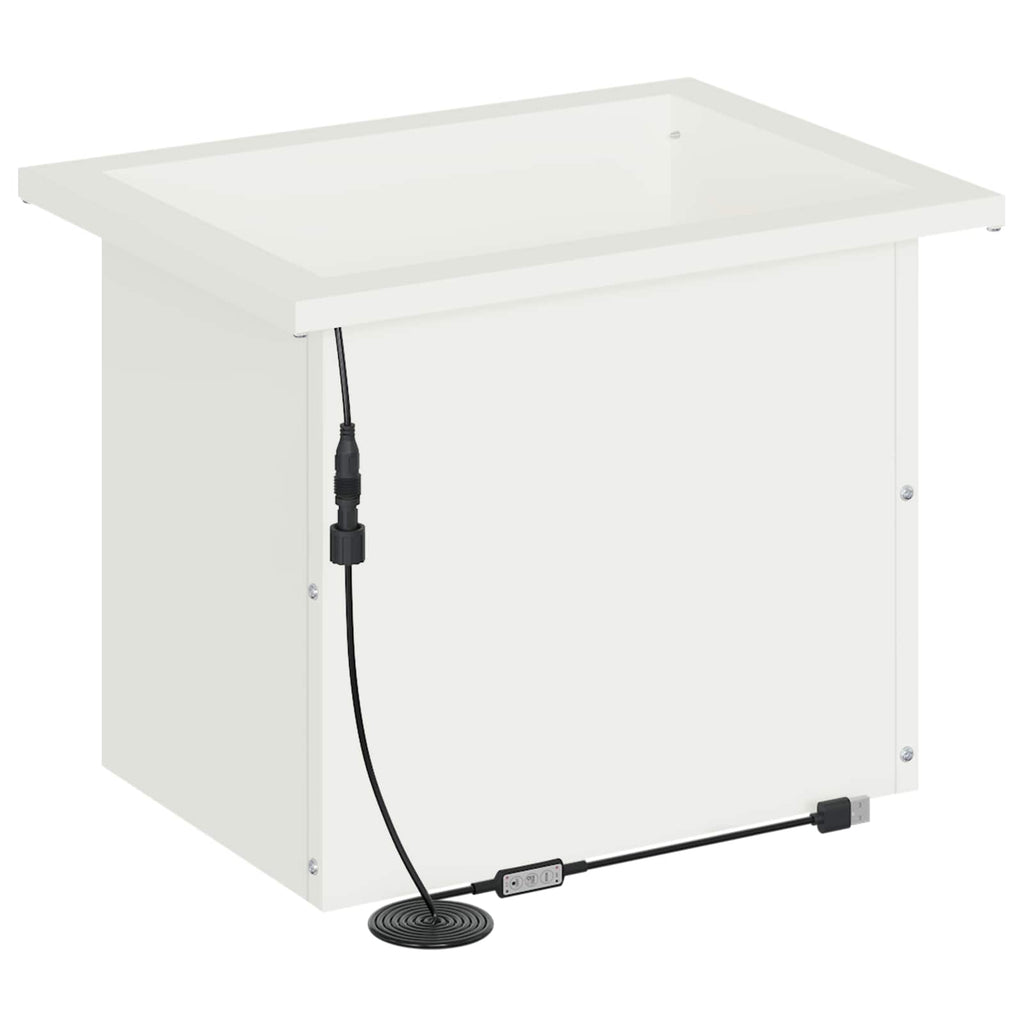 vidaXL Donica ogrodowa z oświetleniem LED Biały 30 x 40 x 30 cm Stal