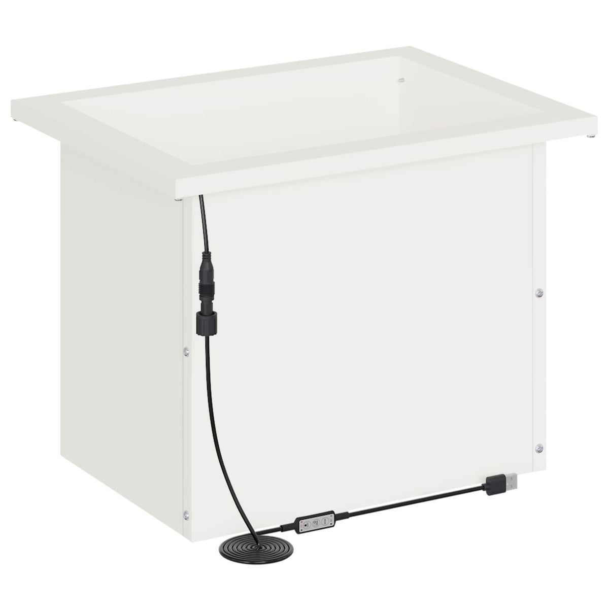 vidaXL Donica ogrodowa z oświetleniem LED Biały 30 x 40 x 30 cm Stal