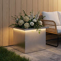 vidaXL Donica ogrodowa z oświetleniem LED srebrny 30 x 40 x 30 cm