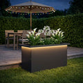 vidaXL Donica ogrodowa z oświetleniem LED Czarny 30 x 60 x 30 cm Stal