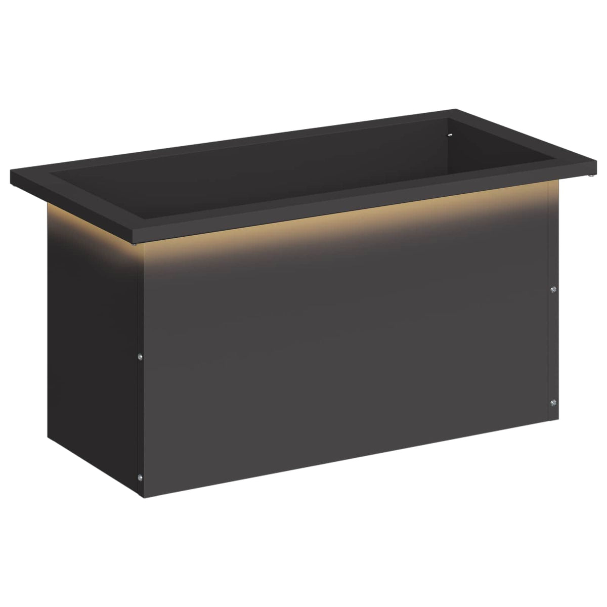 vidaXL Donica ogrodowa z oświetleniem LED Czarny 30 x 60 x 30 cm Stal