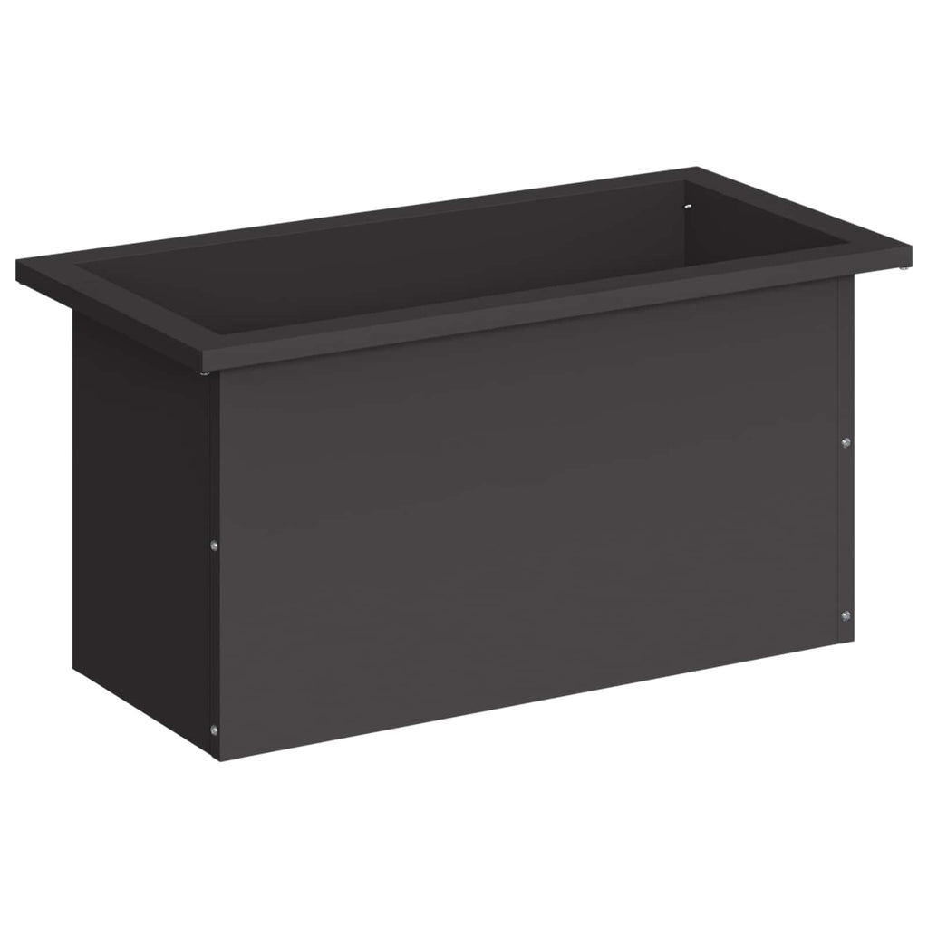 vidaXL Donica ogrodowa z oświetleniem LED Czarny 30 x 60 x 30 cm Stal