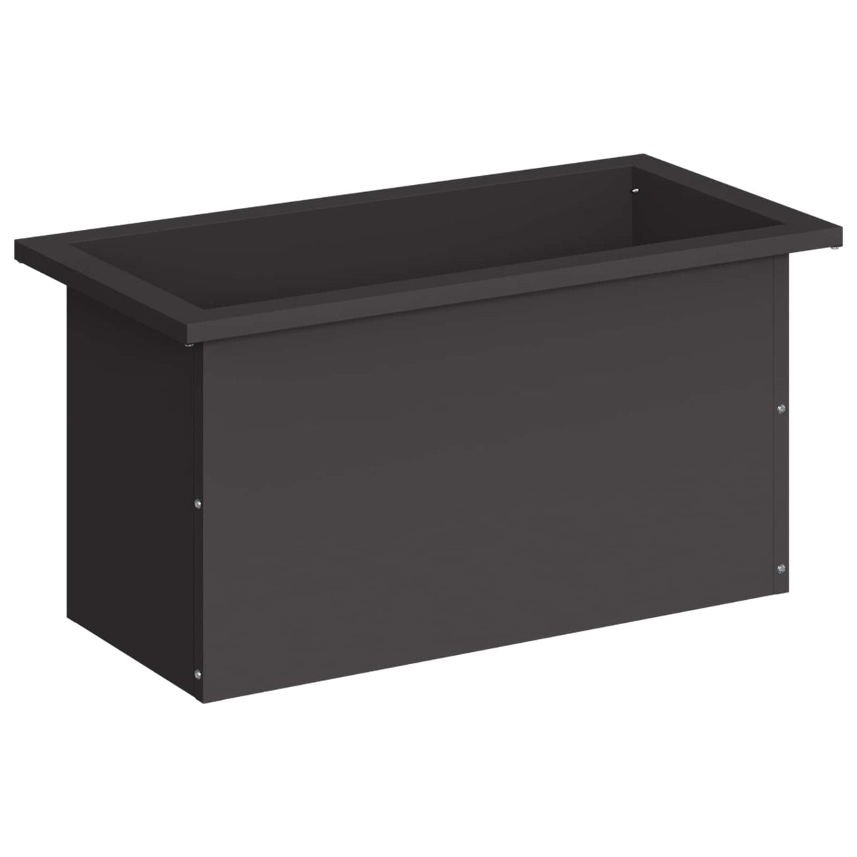 vidaXL Donica ogrodowa z oświetleniem LED Czarny 30 x 60 x 30 cm Stal