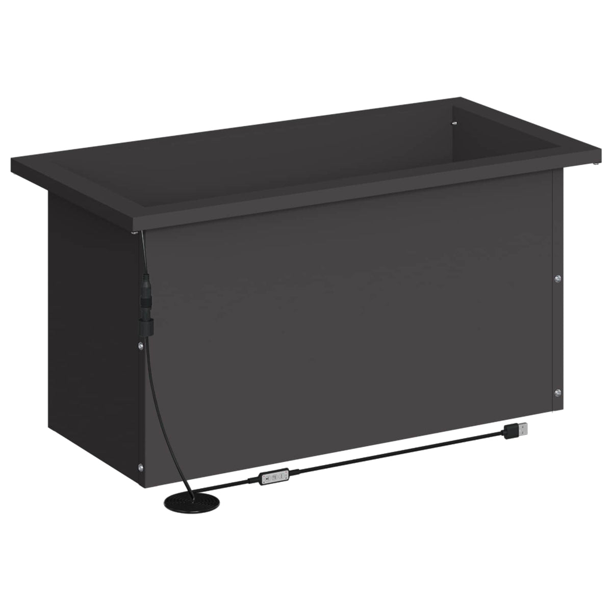 vidaXL Donica ogrodowa z oświetleniem LED Czarny 30 x 60 x 30 cm Stal