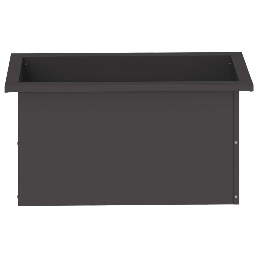 vidaXL Donica ogrodowa z oświetleniem LED Czarny 30 x 60 x 30 cm Stal