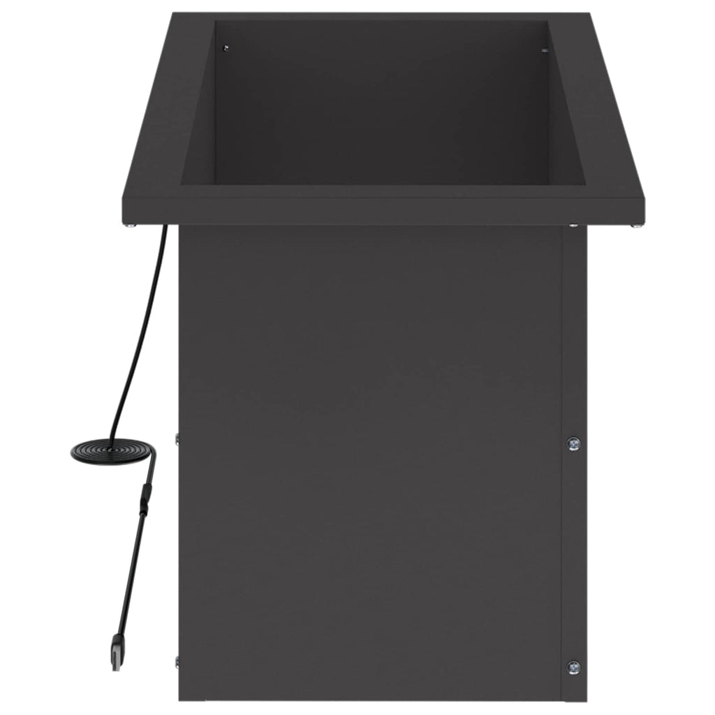 vidaXL Donica ogrodowa z oświetleniem LED Czarny 30 x 60 x 30 cm Stal