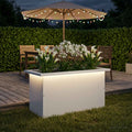 vidaXL Donica ogrodowa z oświetleniem LED Biały 30 x 60 x 30 cm Stal
