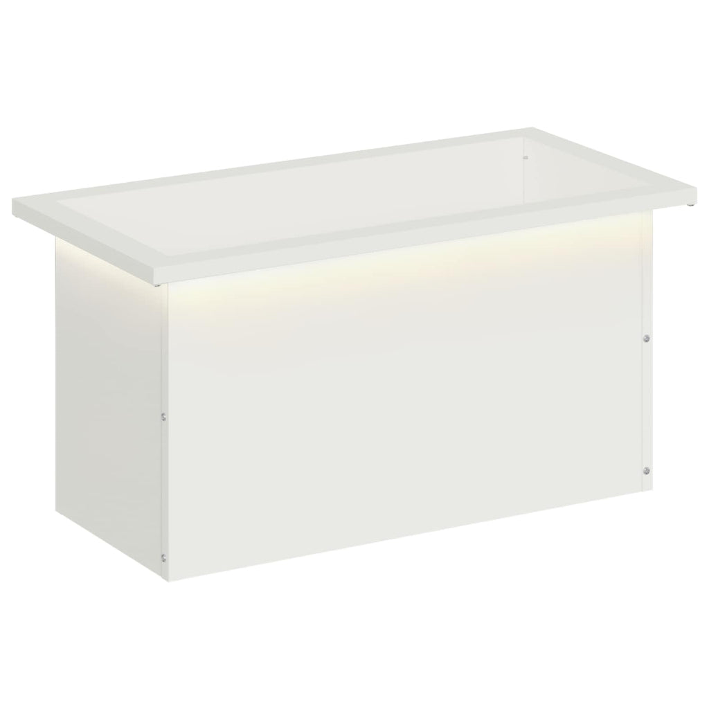 vidaXL Donica ogrodowa z oświetleniem LED Biały 30 x 60 x 30 cm Stal