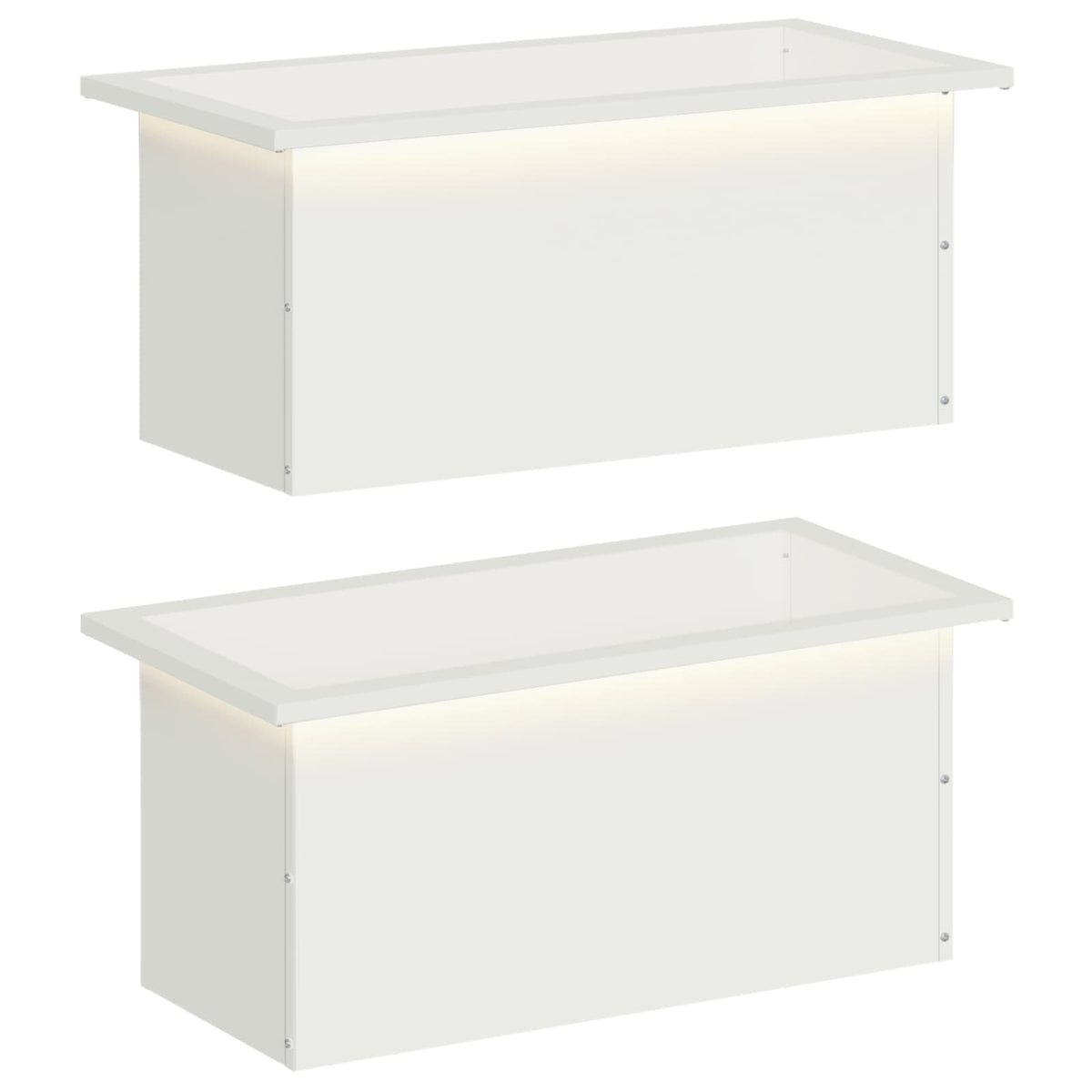 vidaXL Donica ogrodowa z oświetleniem LED 2 szt. Biały 30 x 60 x 30 cm