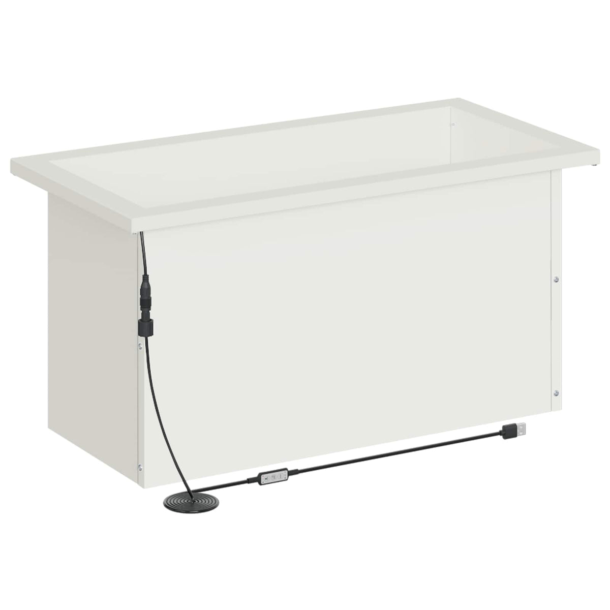 vidaXL Donica ogrodowa z oświetleniem LED 2 szt. Biały 30 x 60 x 30 cm