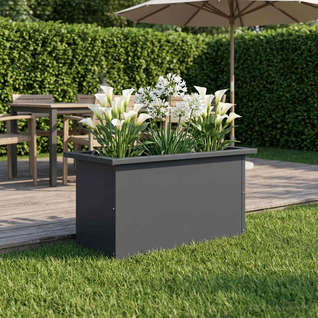 vidaXL Donica ogrodowa z oświetleniem LED Antracyt 30 x 60 x 30 cm