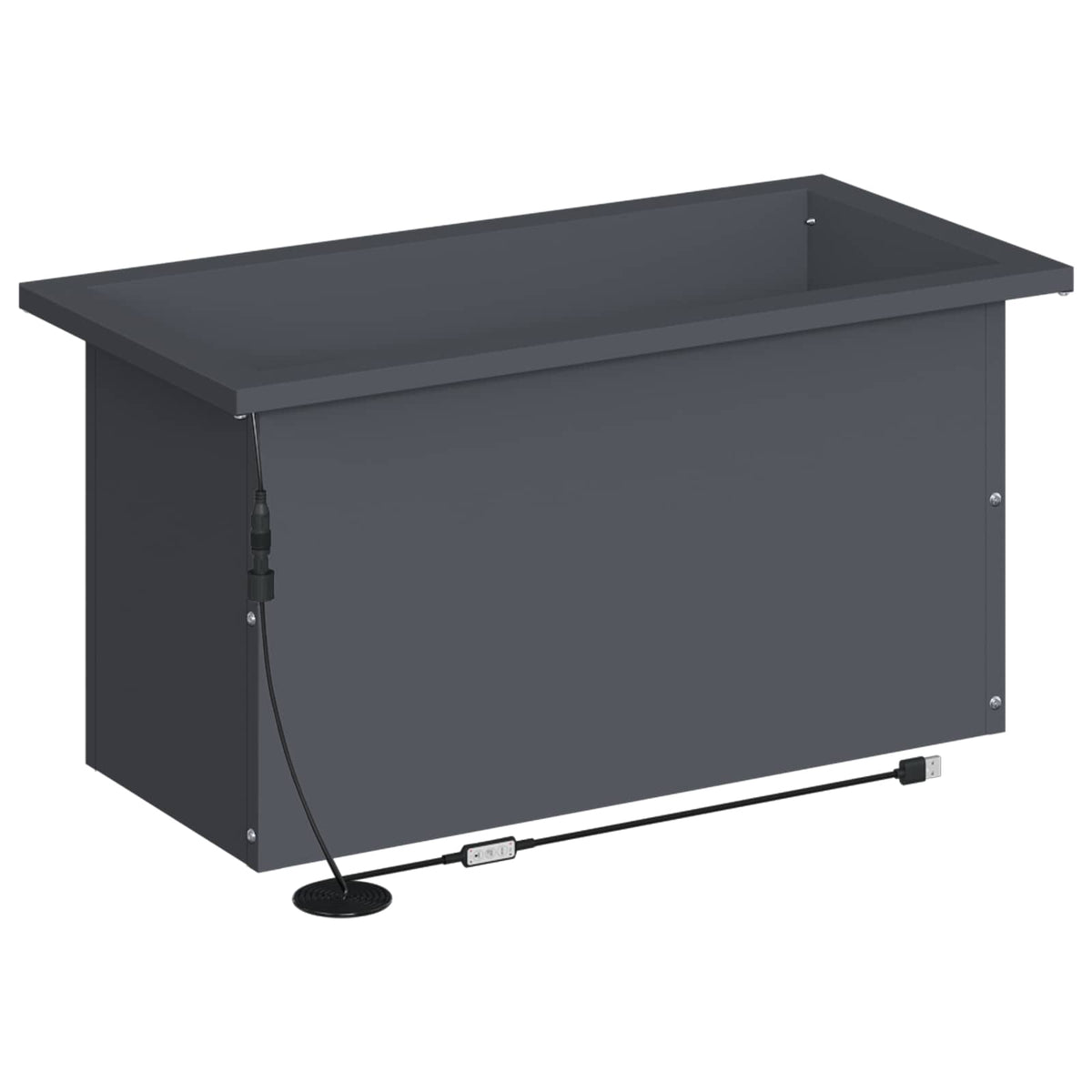 vidaXL Donica ogrodowa z oświetleniem LED Antracyt 30 x 60 x 30 cm