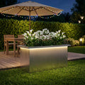 vidaXL Donica ogrodowa z oświetleniem LED srebrny 30 x 60 x 30 cm
