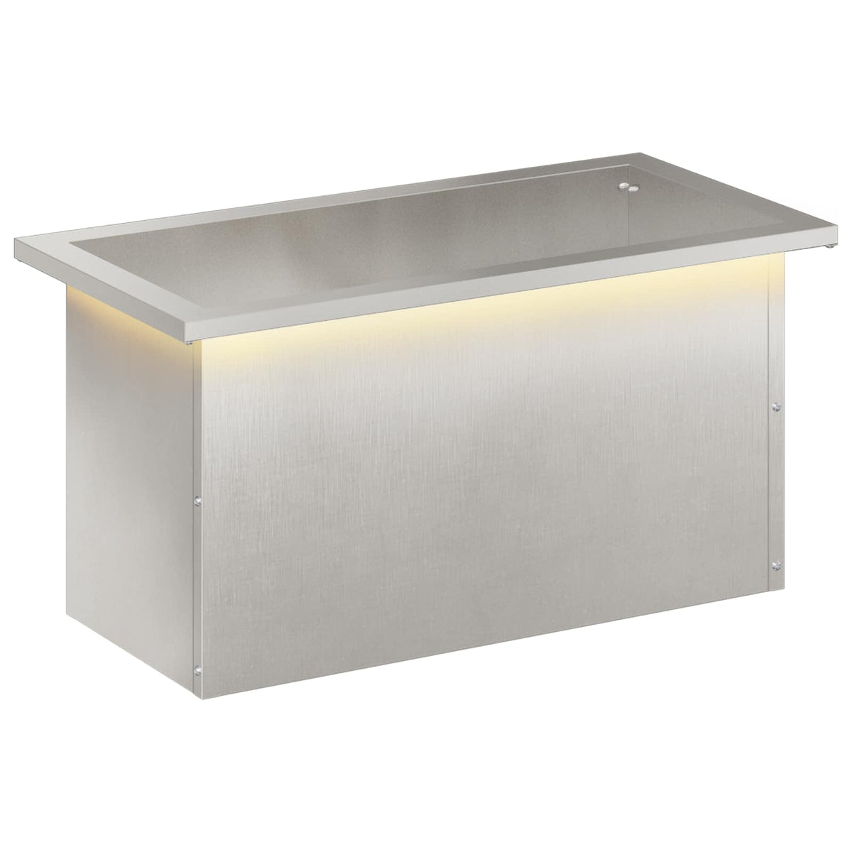 vidaXL Donica ogrodowa z oświetleniem LED srebrny 30 x 60 x 30 cm