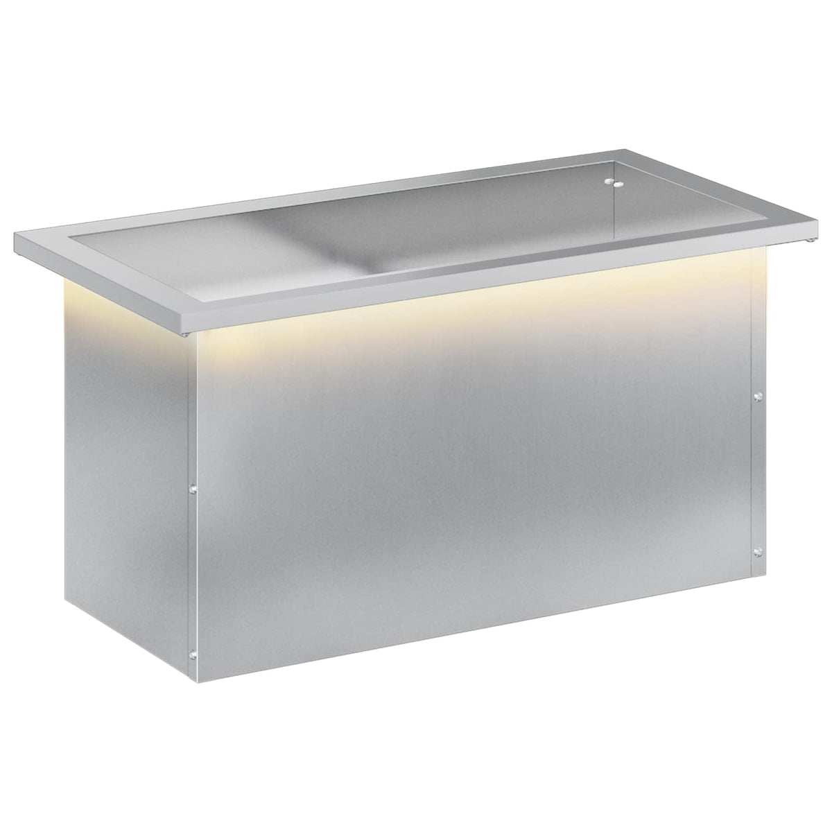 vidaXL Donica ogrodowa z oświetleniem LED srebrny 30 x 60 x 30 cm