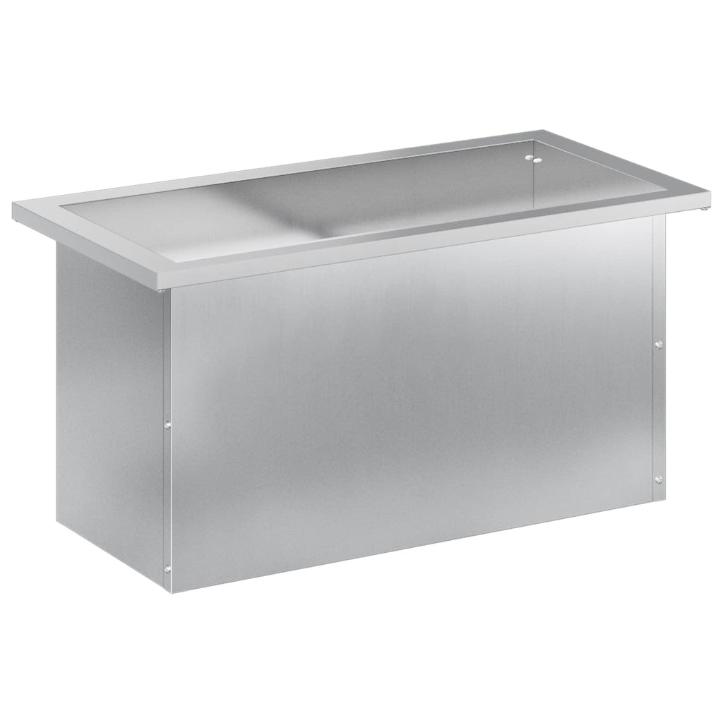 vidaXL Donica ogrodowa z oświetleniem LED srebrny 30 x 60 x 30 cm