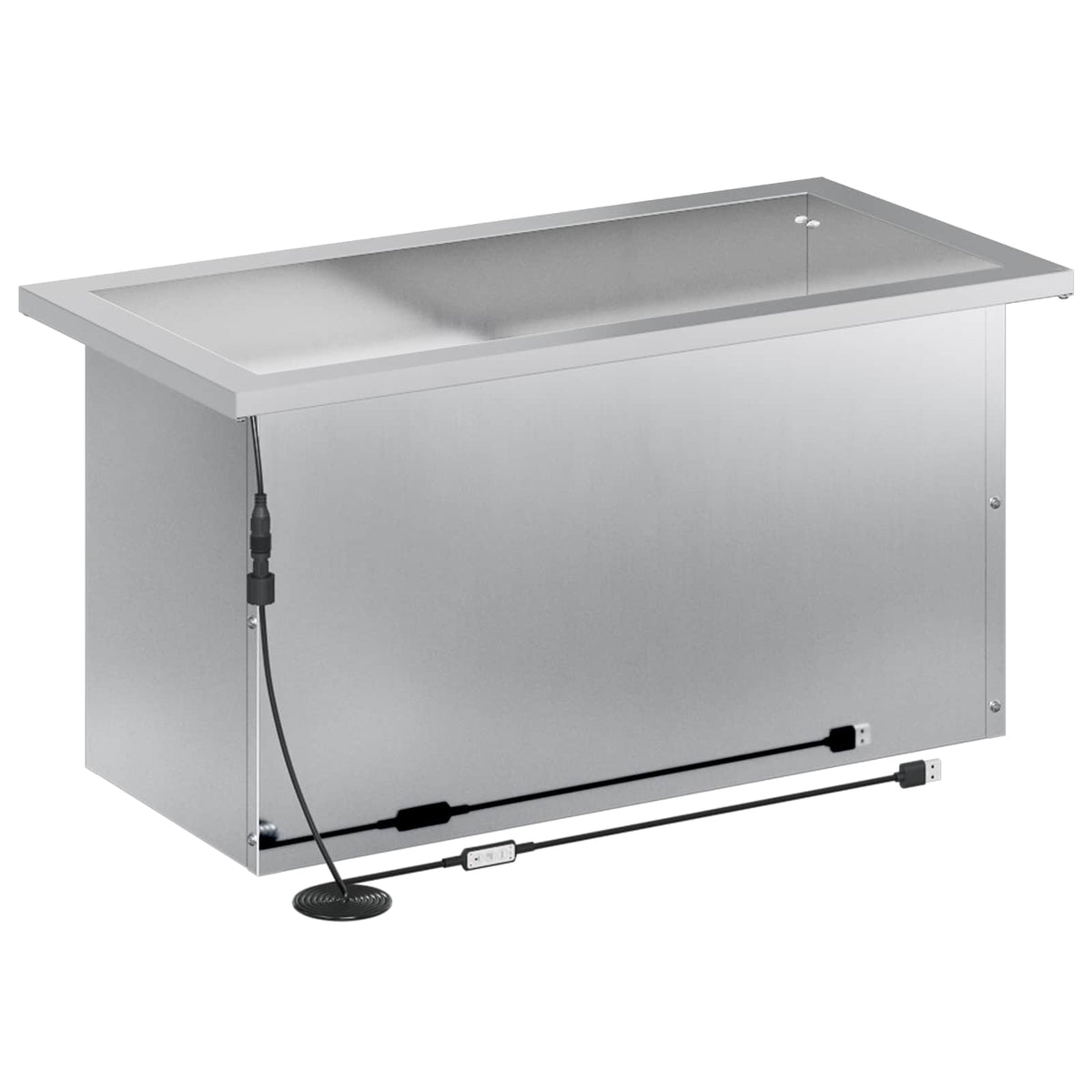 vidaXL Donica ogrodowa z oświetleniem LED srebrny 30 x 60 x 30 cm