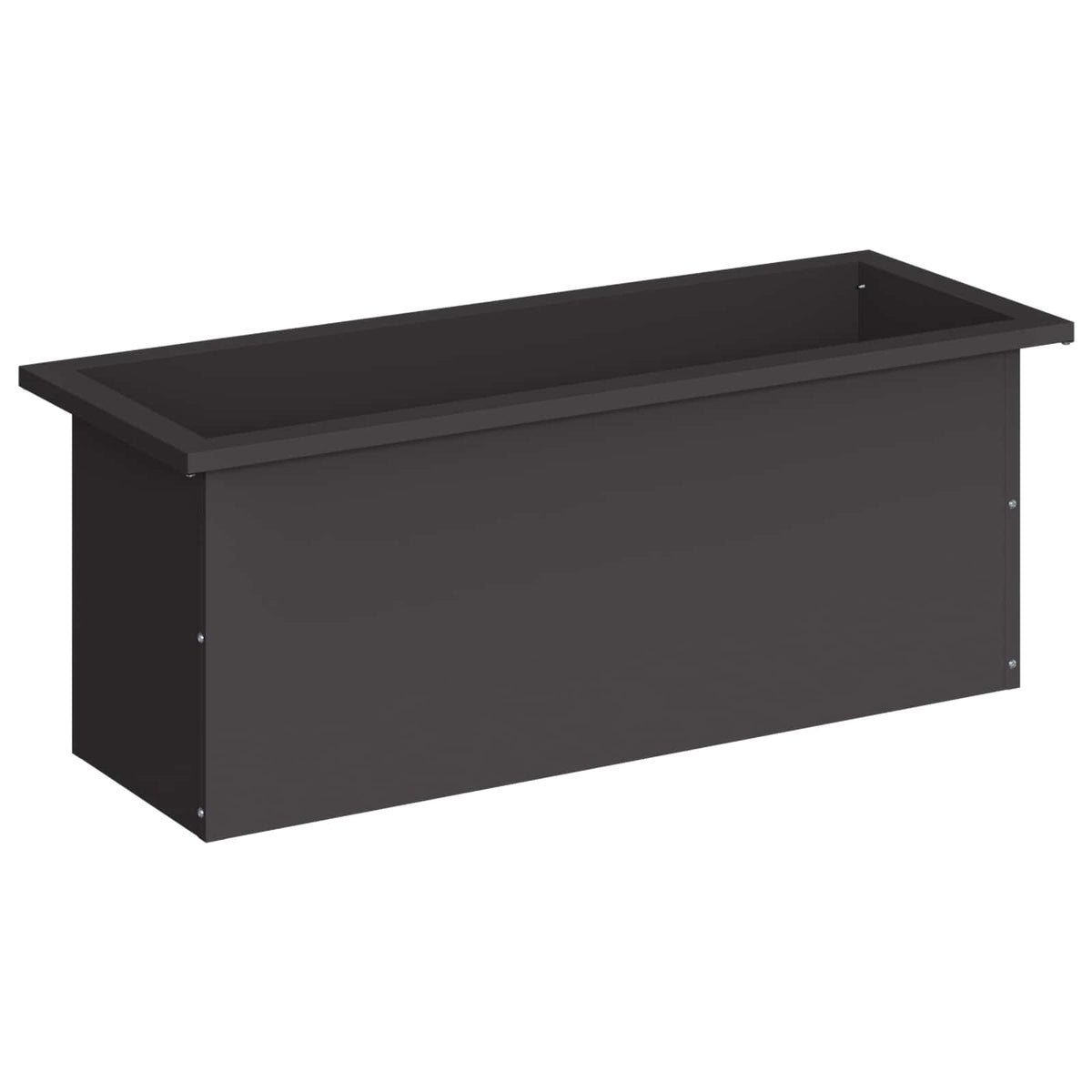 vidaXL Donica ogrodowa z oświetleniem LED Czarny 30 x 80 x 30 cm Stal