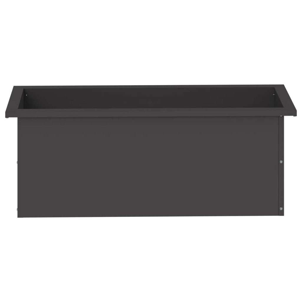 vidaXL Donica ogrodowa z oświetleniem LED Czarny 30 x 80 x 30 cm Stal