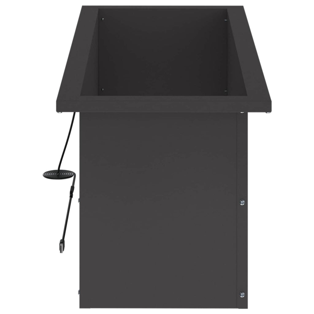 vidaXL Donica ogrodowa z oświetleniem LED Czarny 30 x 80 x 30 cm Stal