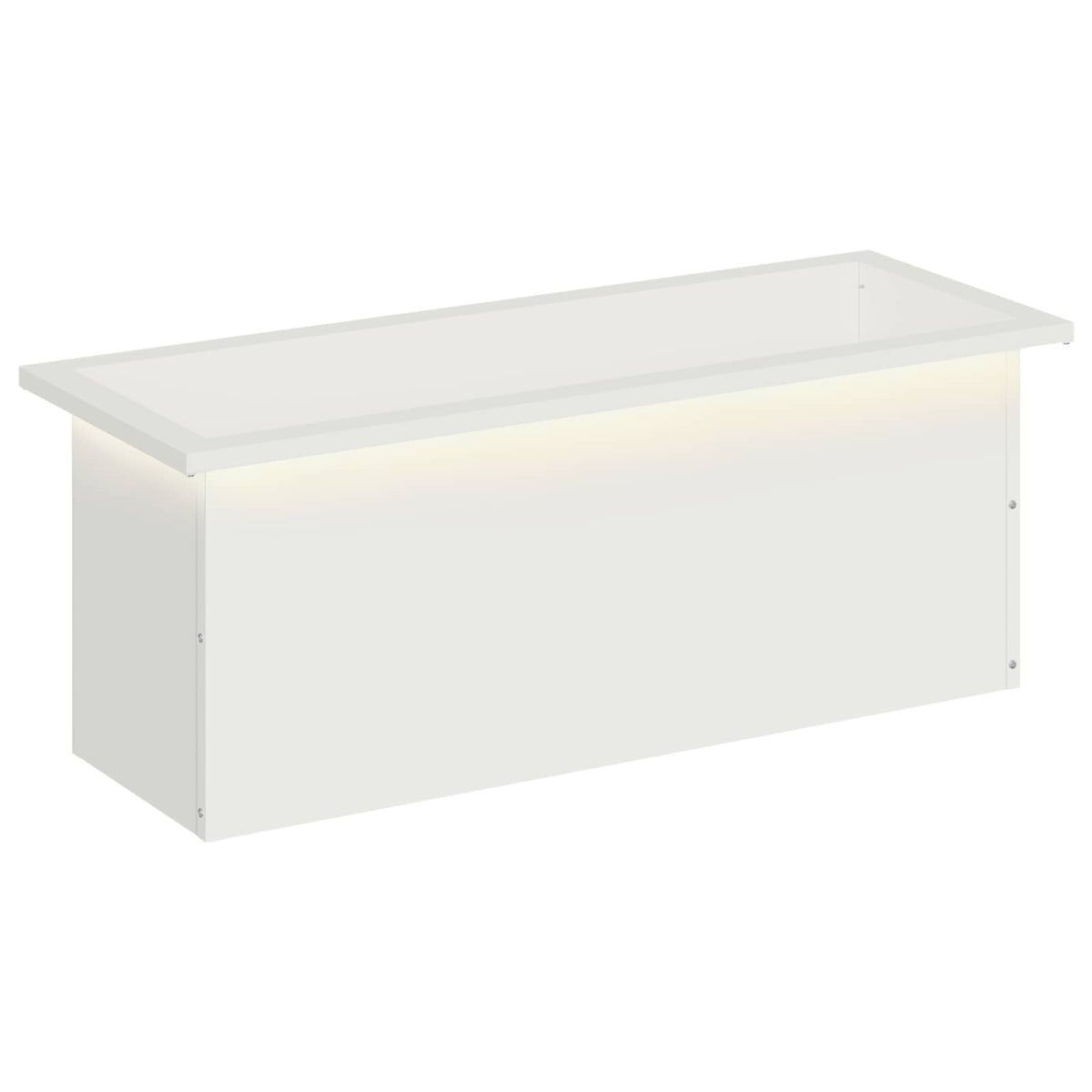 vidaXL Donica ogrodowa z oświetleniem LED Biały 30 x 80 x 30 cm Stal