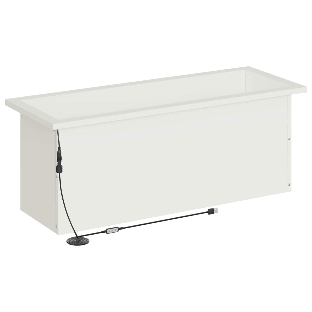vidaXL Donica ogrodowa z oświetleniem LED Biały 30 x 80 x 30 cm Stal