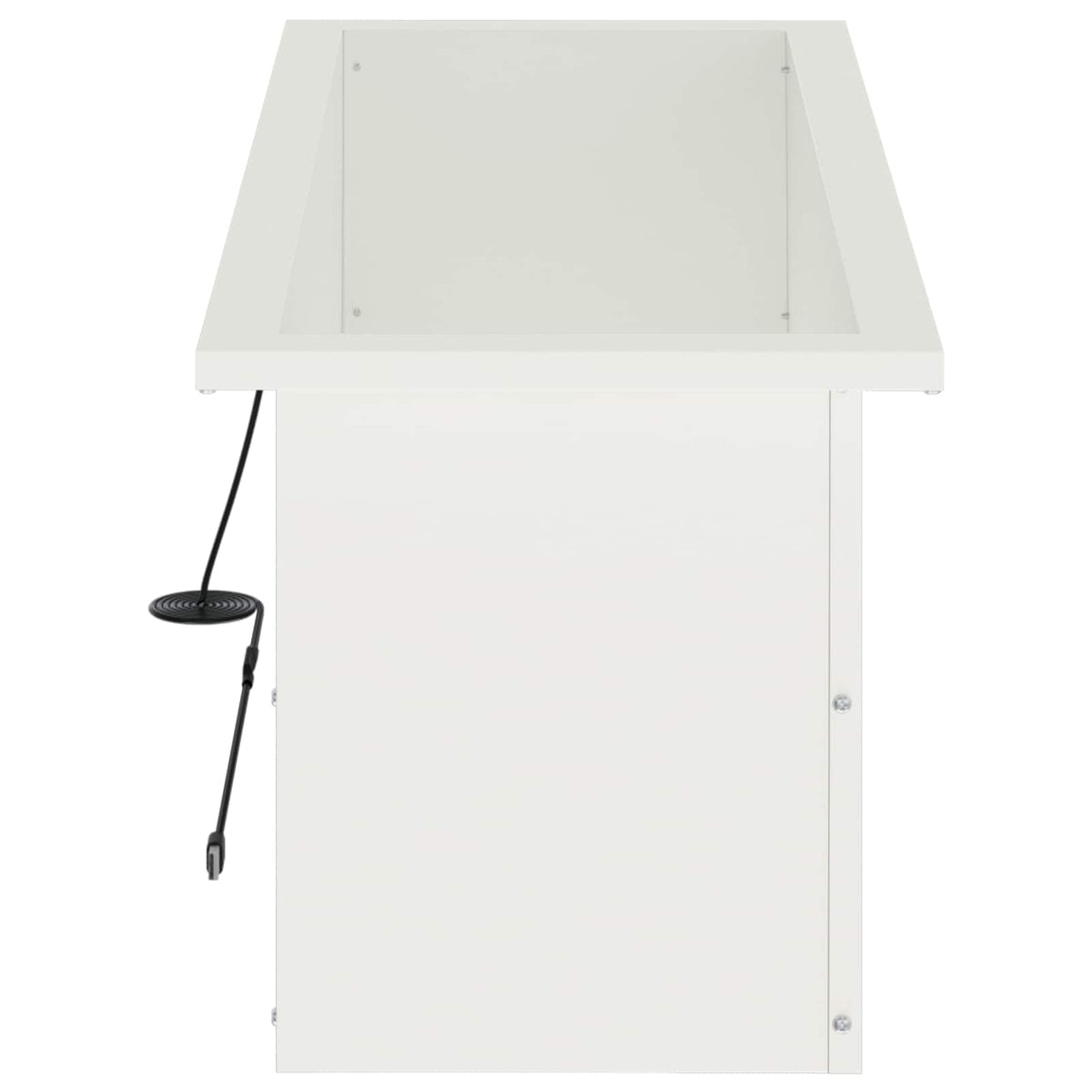 vidaXL Donica ogrodowa z oświetleniem LED Biały 30 x 80 x 30 cm Stal