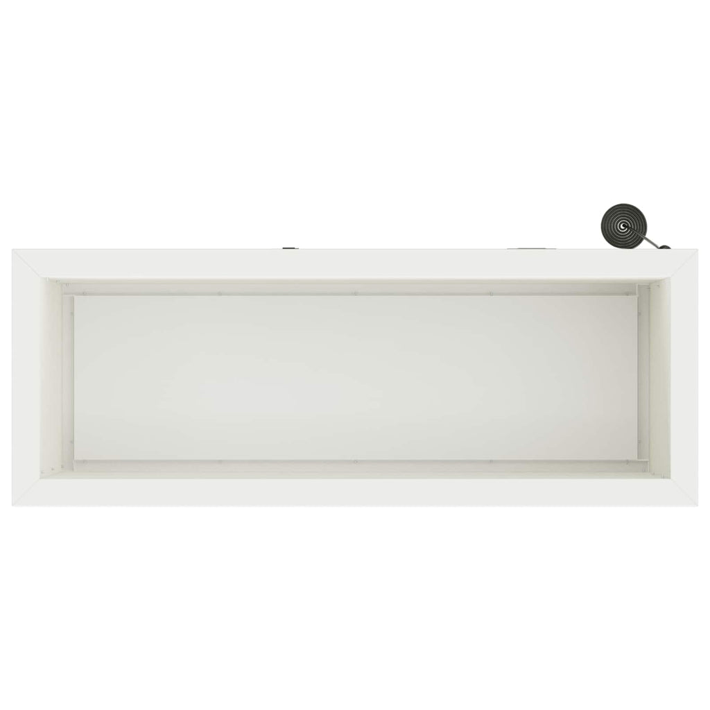 vidaXL Donica ogrodowa z oświetleniem LED Biały 30 x 80 x 30 cm Stal
