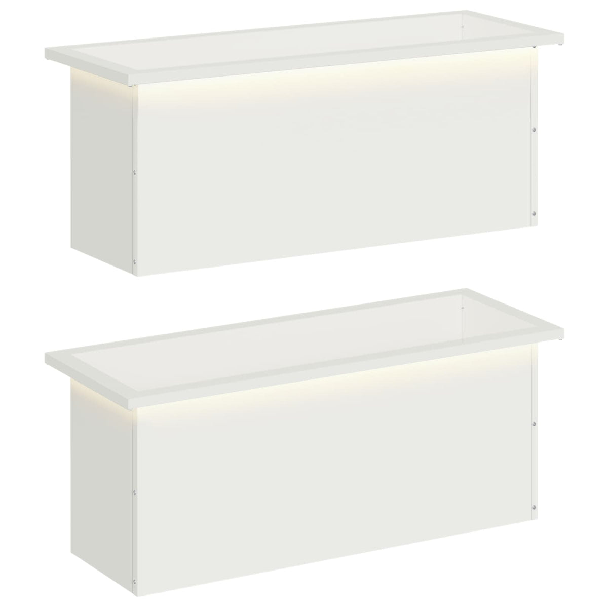 vidaXL Donica ogrodowa z oświetleniem LED 2 szt. Biały 30 x 80 x 30 cm