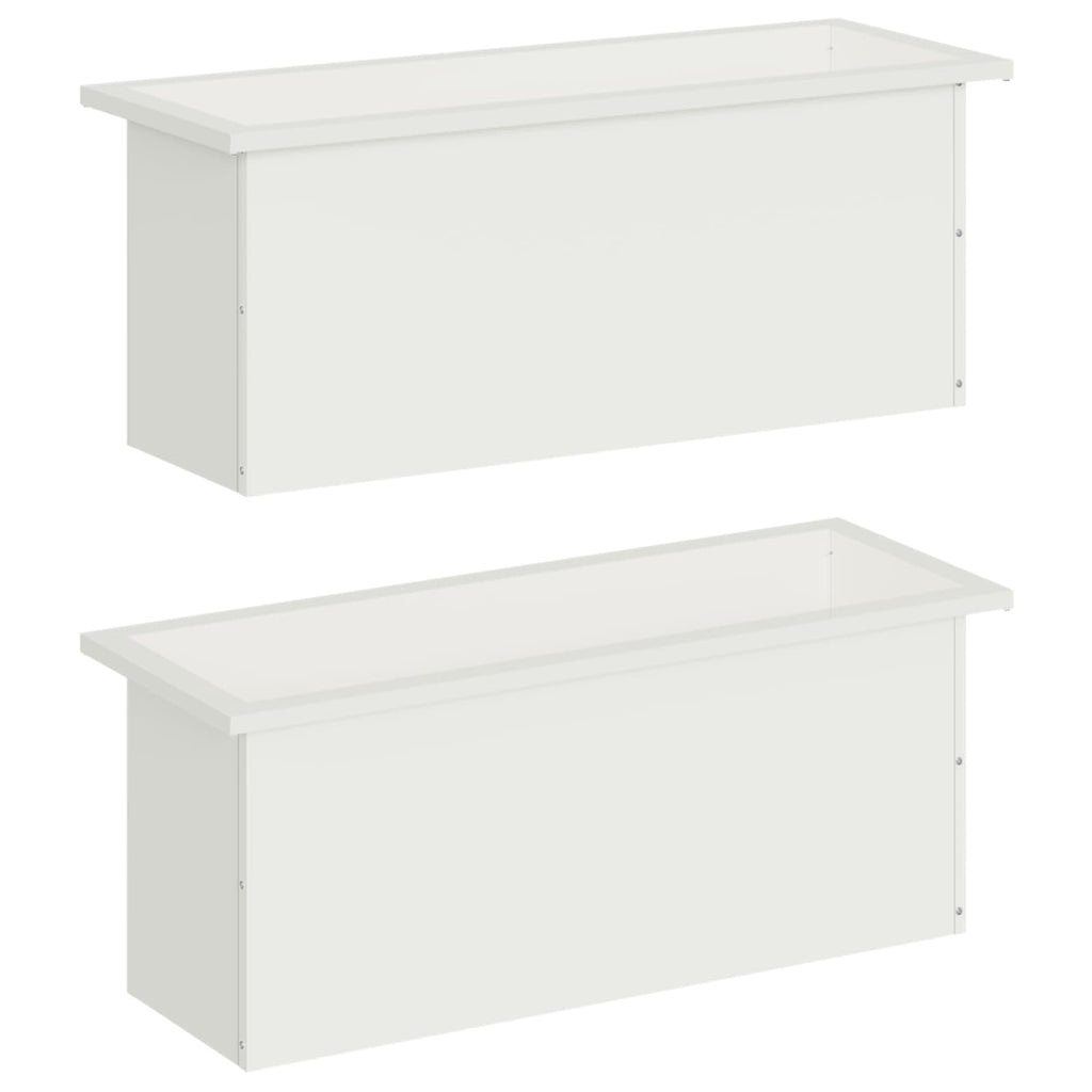 vidaXL Donica ogrodowa z oświetleniem LED 2 szt. Biały 30 x 80 x 30 cm