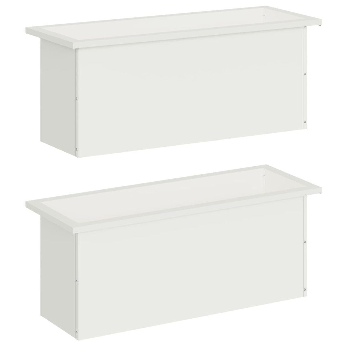vidaXL Donica ogrodowa z oświetleniem LED 2 szt. Biały 30 x 80 x 30 cm
