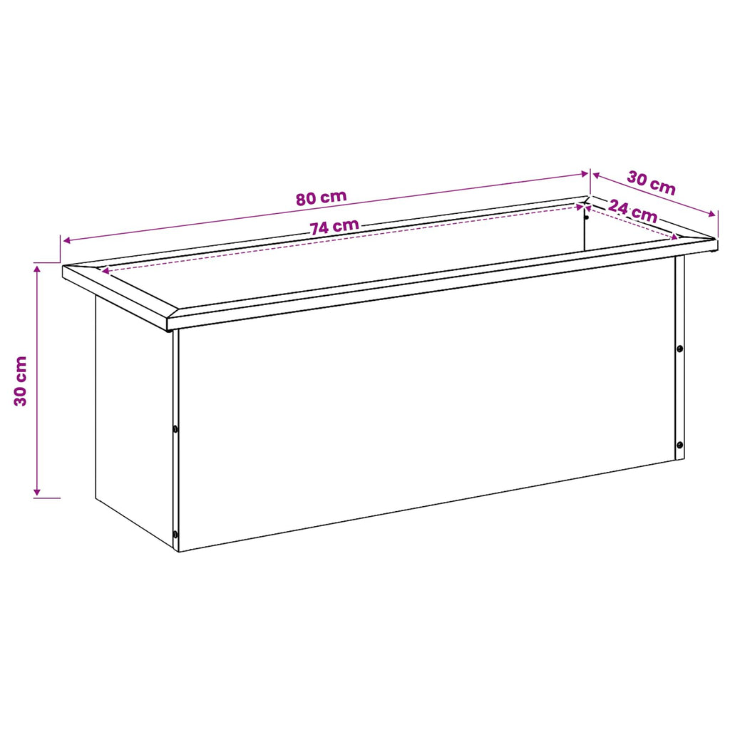 vidaXL Donica ogrodowa z oświetleniem LED 2 szt. Biały 30 x 80 x 30 cm