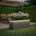 vidaXL Donica ogrodowa z oświetleniem LED Antracyt 30 x 80 x 30 cm