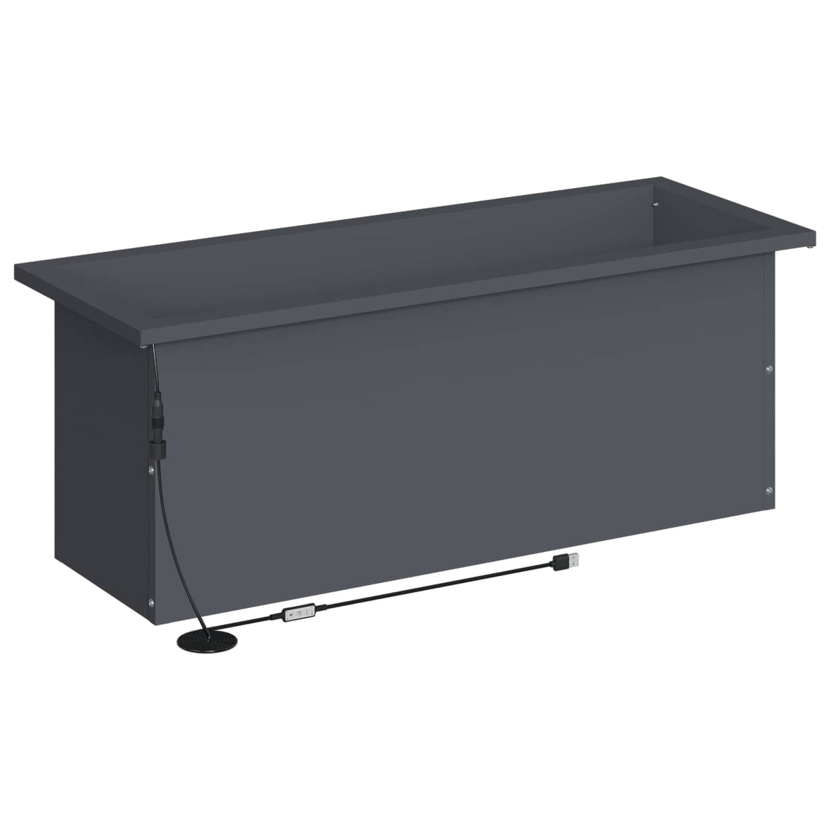 vidaXL Donica ogrodowa z oświetleniem LED Antracyt 30 x 80 x 30 cm
