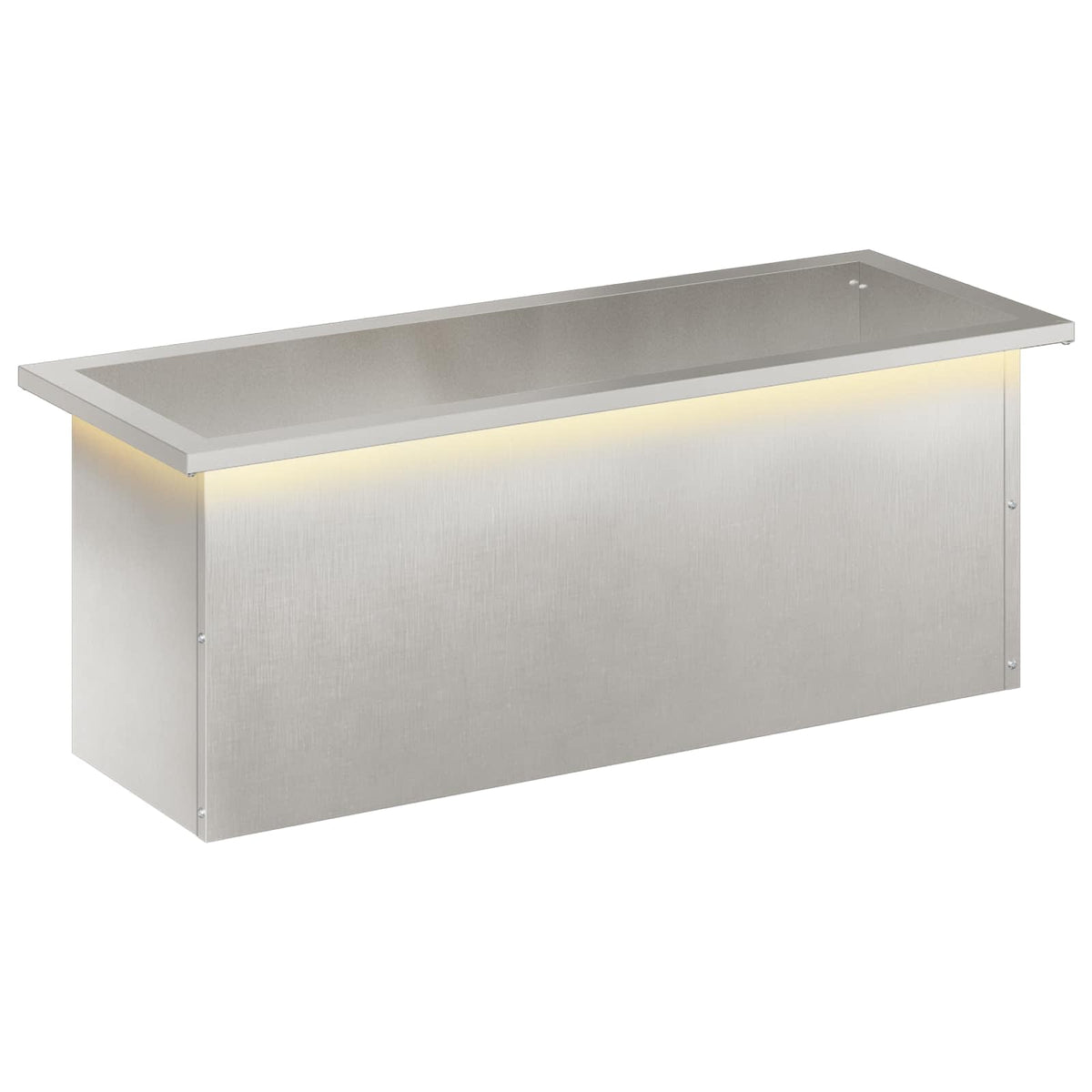 vidaXL Donica ogrodowa z oświetleniem LED srebrny 30 x 80 x 30 cm