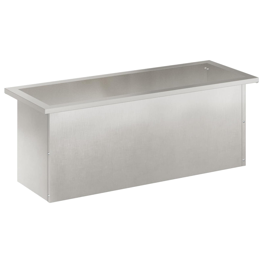 vidaXL Donica ogrodowa z oświetleniem LED srebrny 30 x 80 x 30 cm