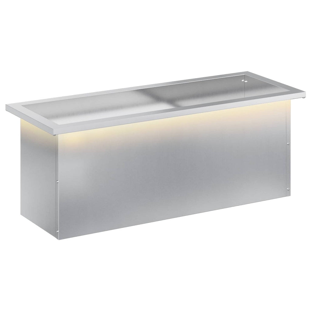 vidaXL Donica ogrodowa z oświetleniem LED srebrny 30 x 80 x 30 cm
