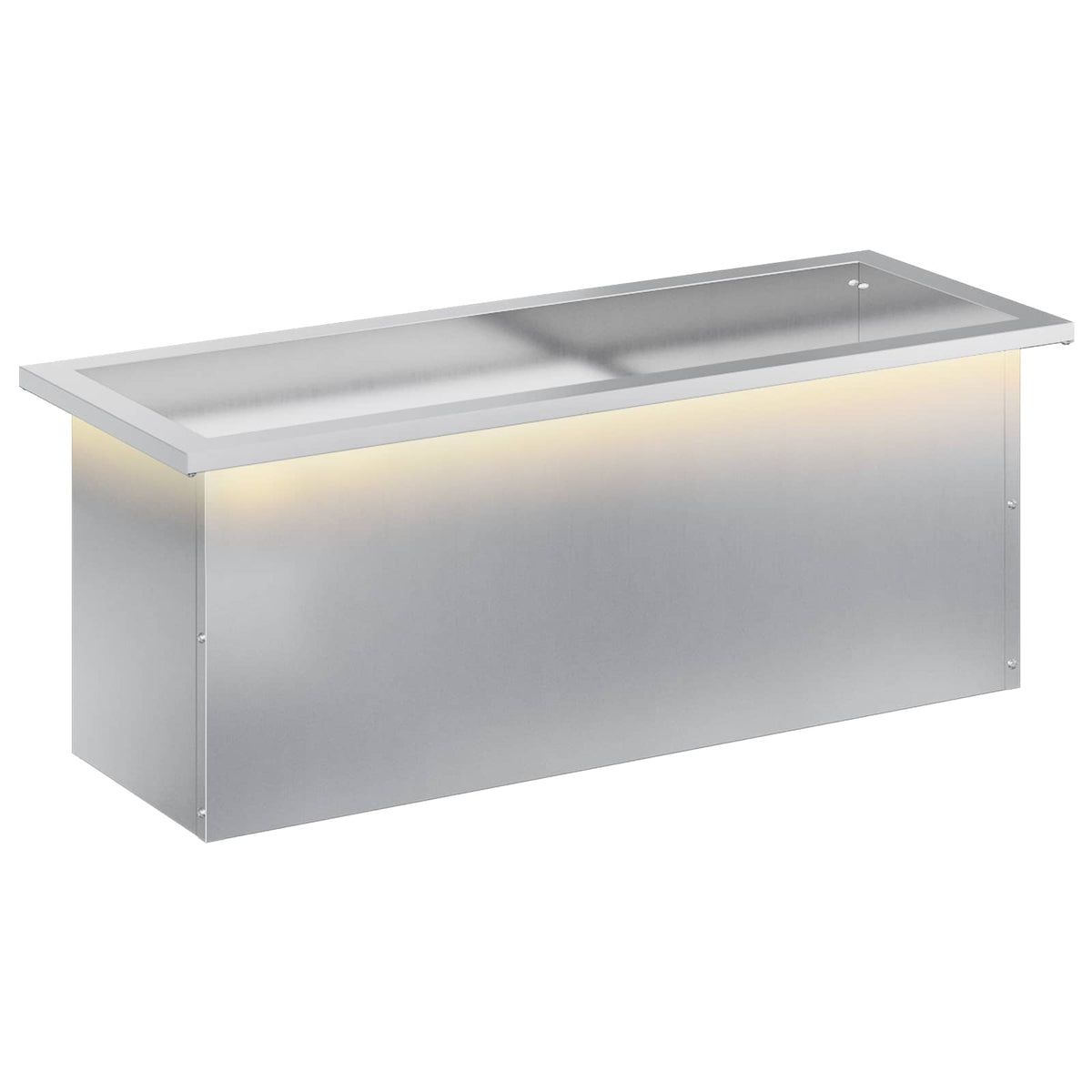 vidaXL Donica ogrodowa z oświetleniem LED srebrny 30 x 80 x 30 cm