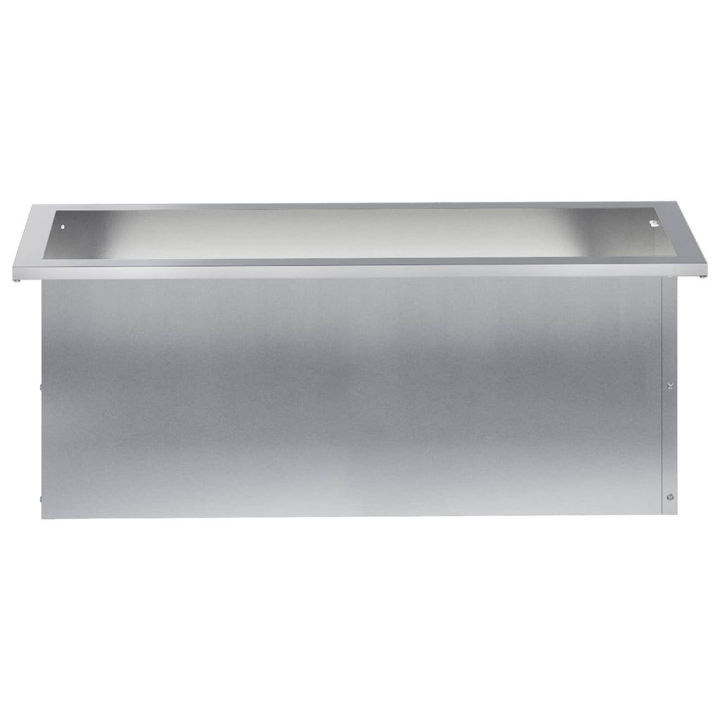 vidaXL Donica ogrodowa z oświetleniem LED srebrny 30 x 80 x 30 cm
