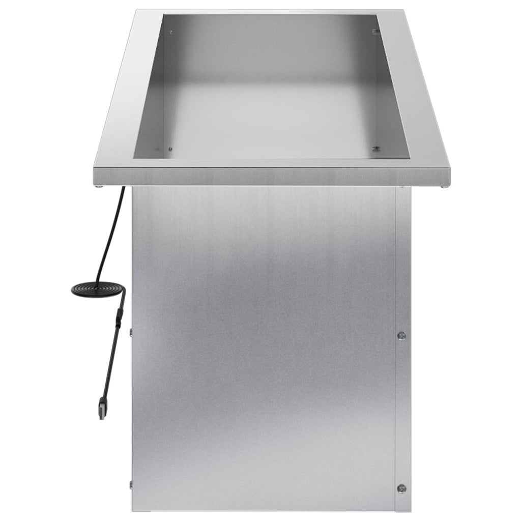 vidaXL Donica ogrodowa z oświetleniem LED srebrny 30 x 80 x 30 cm