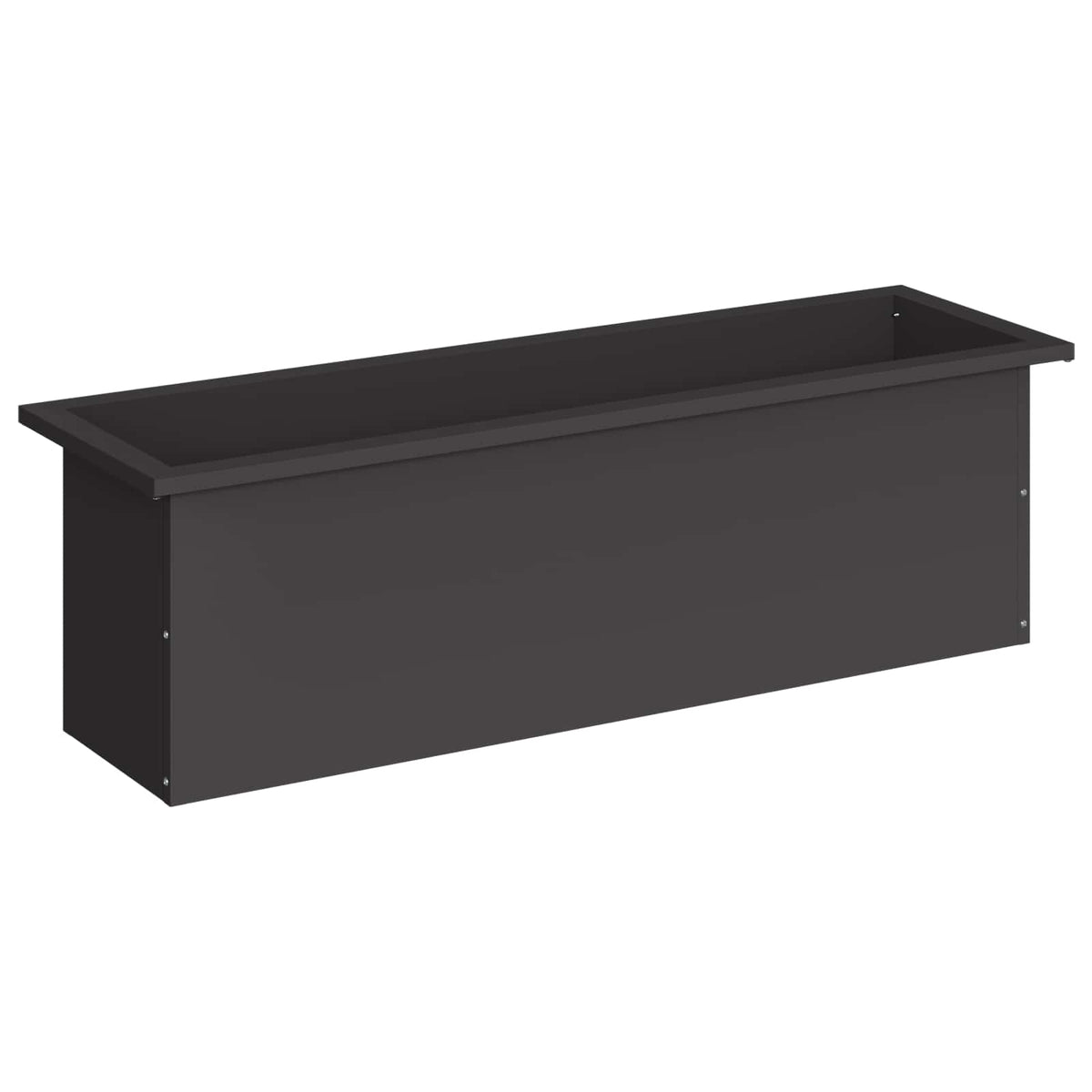 vidaXL Donica ogrodowa z oświetleniem LED Czarny 30 x 100 x 30 cm Stal
