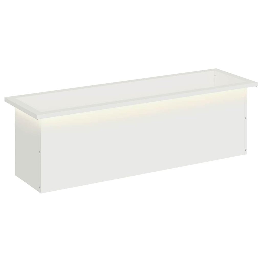 vidaXL Donica ogrodowa z oświetleniem LED Biały 30 x 100 x 30 cm Stal