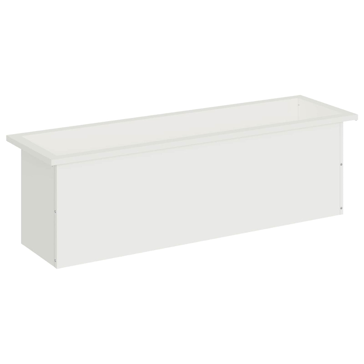 vidaXL Donica ogrodowa z oświetleniem LED Biały 30 x 100 x 30 cm Stal
